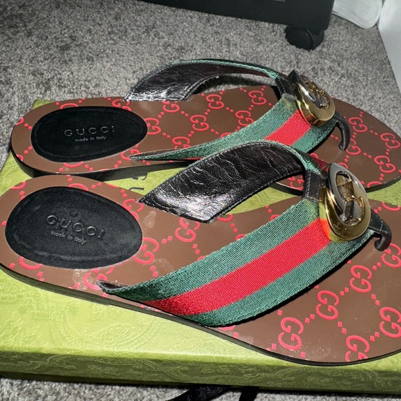 Kika GG Web Flip Flop (Women) Size 39.5 - Picture 4 of 14